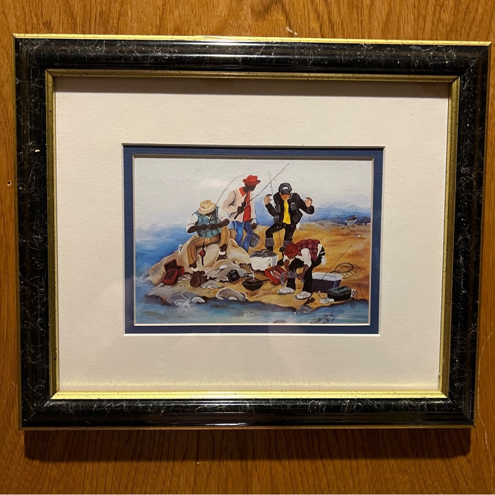 Annie Lee “It Was This Big” Signature Print Framed Mat Father Man Cave Brother